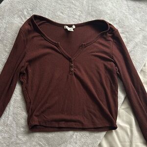long sleeve bozzolo crop top